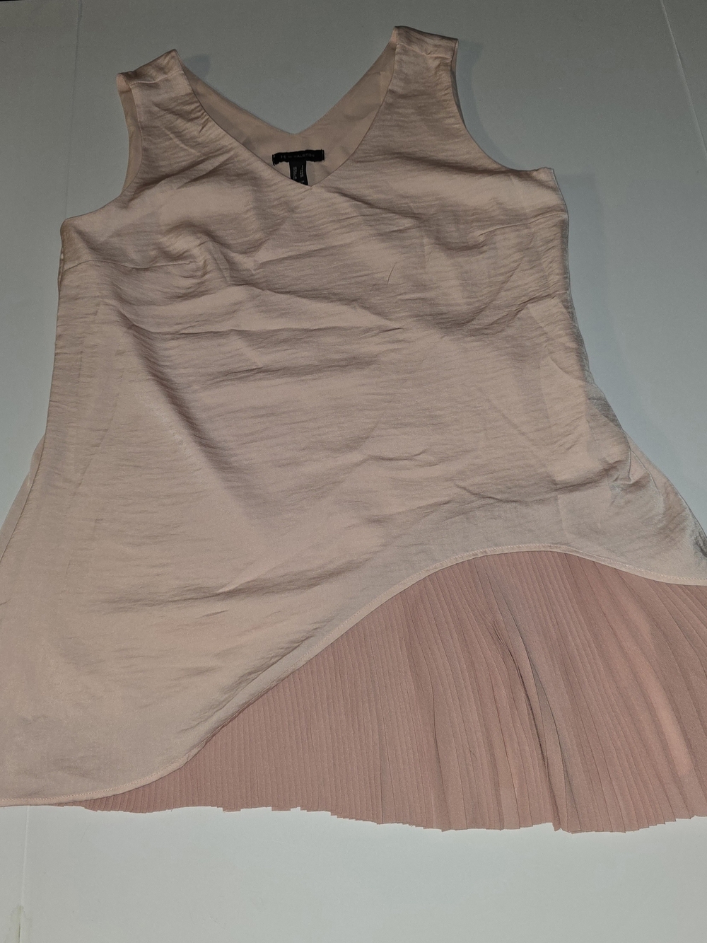 H by Halston Blush Pink Pleated Hem Sleeveless Tunic Top | Size 4 | NWOT